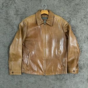 BANANA REPUBLIC Men’s Tan-Brown Genuine LEATHER JACKET SIZE M